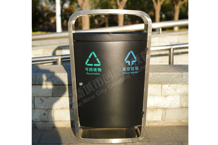 不锈钢分类垃圾桶,户外创意垃圾箱,青岛分类垃圾桶