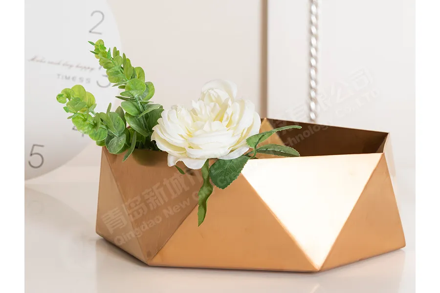 花瓶仿铜干花软装摆件,创意花器,干花花瓶