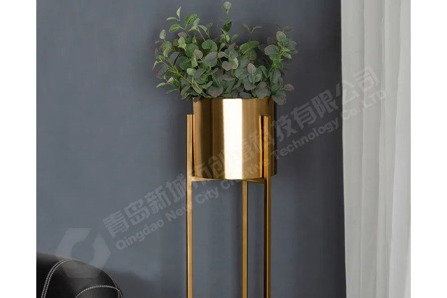 芬妮铁艺金色花架,金色轻奢落地式花盆架