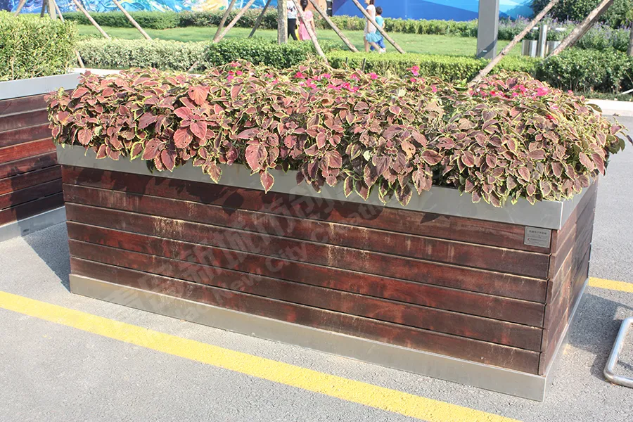 花箱,钢木花箱,户外花箱