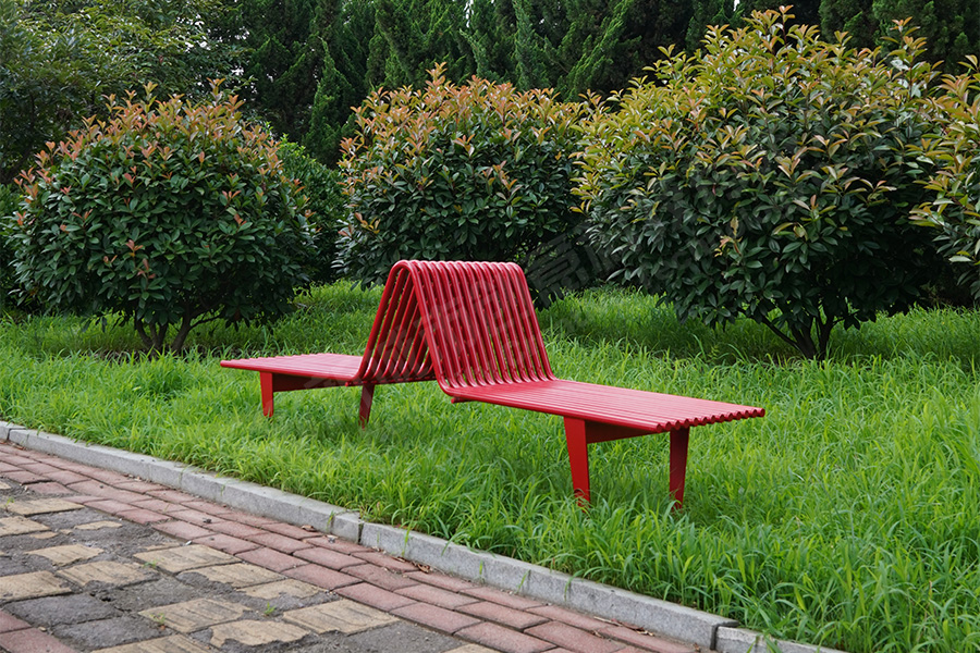 不锈钢公园椅,创意拱形座椅,商场休闲长凳