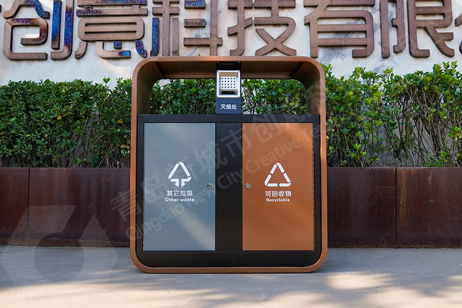 户外垃圾桶,铁艺分类垃圾箱,景区垃圾桶,多分类果皮箱