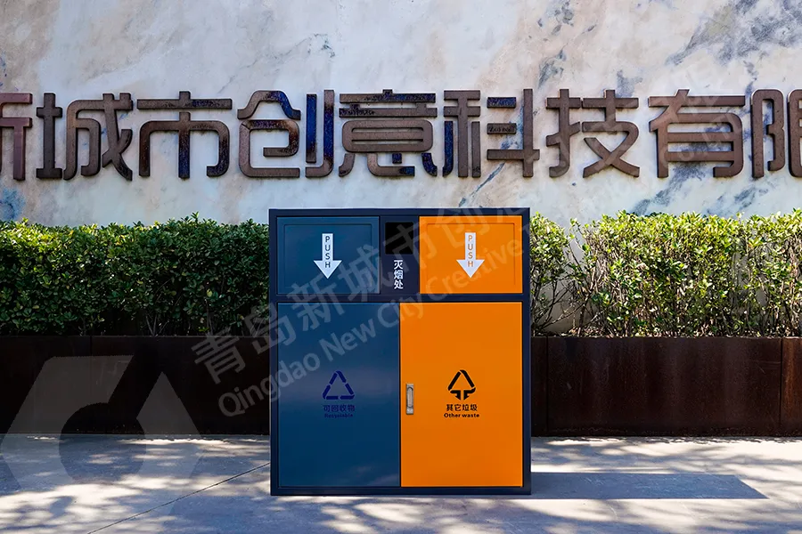 户外分类垃圾桶,多分类垃圾箱_环卫果皮箱_铁艺分类垃圾箱