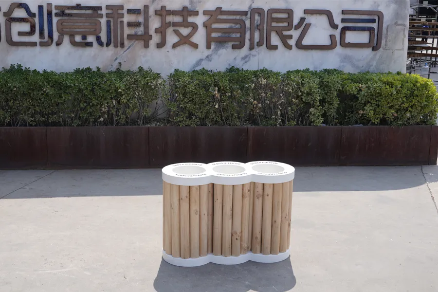 不锈钢垃圾桶,分类垃圾桶,户外钢木垃圾桶