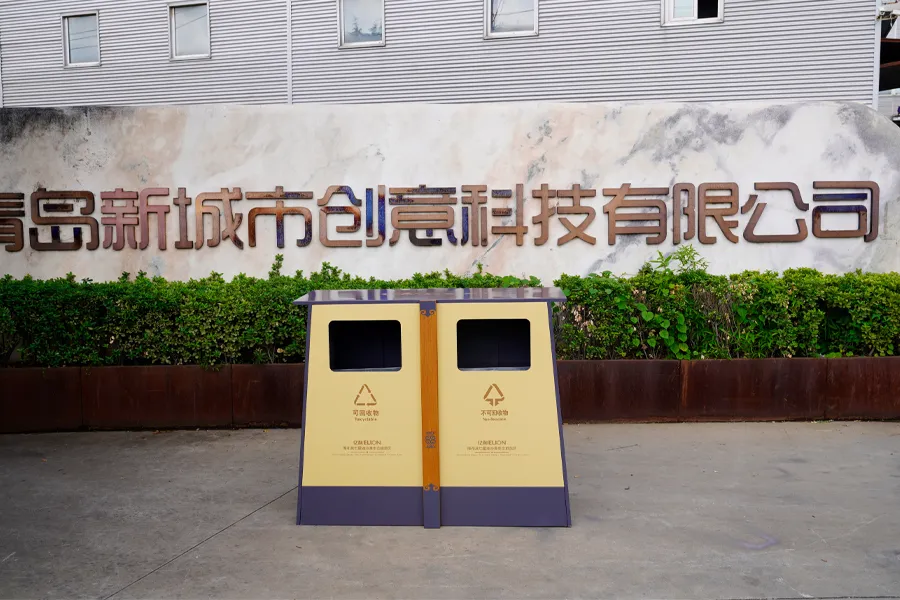 双桶垃圾箱,分类垃圾桶,铁艺垃圾箱,户外垃圾桶厂家