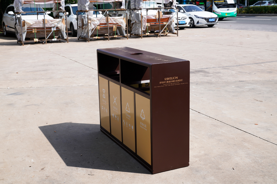 分类垃圾桶设计,户外垃圾箱,四分类果皮箱,垃圾箱定制厂家