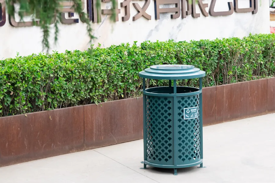 户外垃圾桶,冲孔垃圾箱,圆形垃圾筒,室外果皮箱