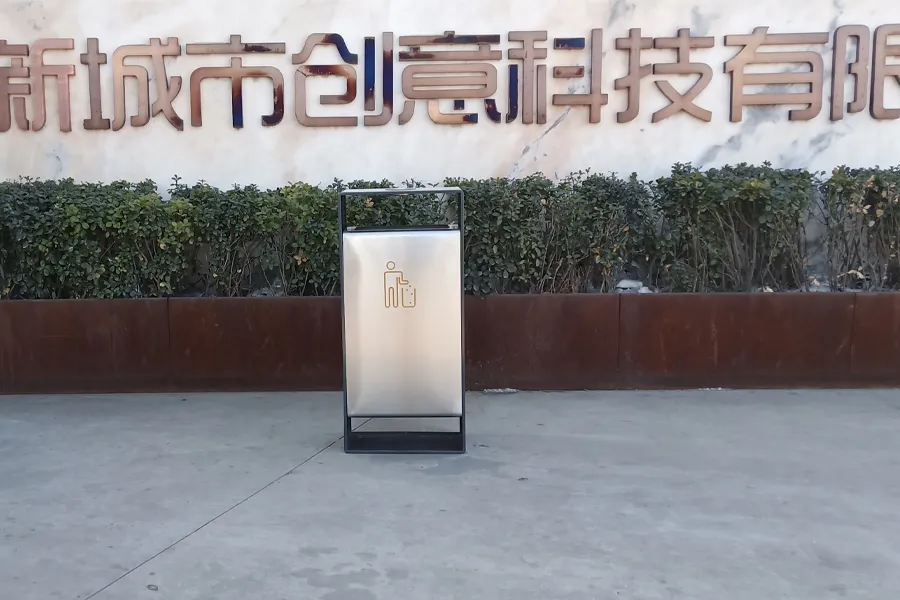 不锈钢垃圾桶,户外垃圾筒,单桶果皮箱,垃圾桶厂家,烟台垃圾桶