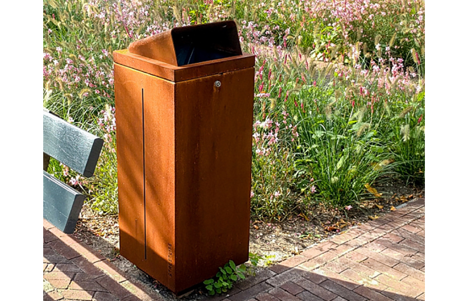 锈板垃圾桶,户外垃圾桶,铁艺垃圾箱,创意镂空果皮箱
