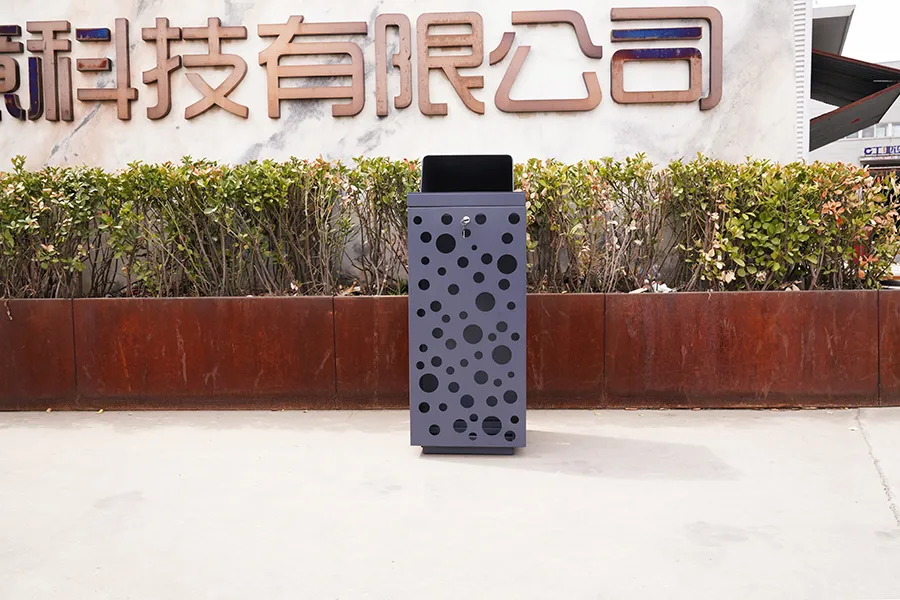 锈板垃圾桶,户外垃圾桶,铁艺垃圾箱,创意镂空果皮箱