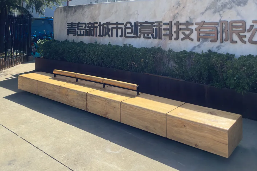 户外休闲长凳,公园坐凳,铁艺休闲凳,景观实木坐凳