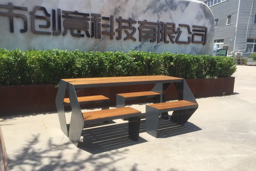 公园组合桌椅,室内外组合桌椅,公园休闲桌椅组合,塑木公园座椅
