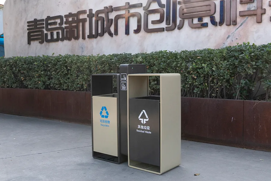 不锈钢垃圾箱,户外垃圾桶双桶,分类垃圾果皮箱