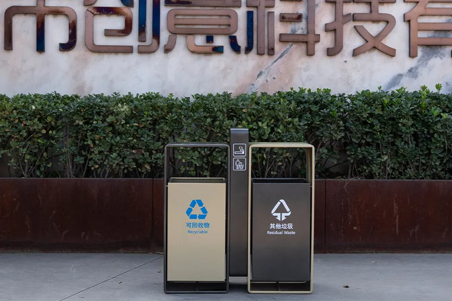 不锈钢垃圾箱,户外垃圾桶双桶,分类垃圾果皮箱