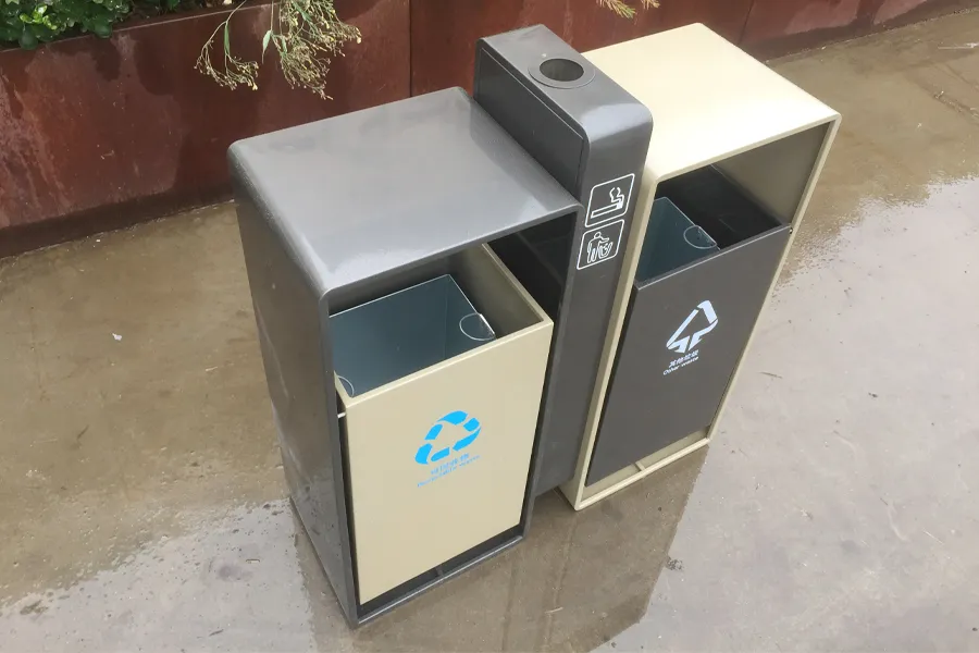 不锈钢垃圾箱,户外垃圾桶双桶,分类垃圾果皮箱
