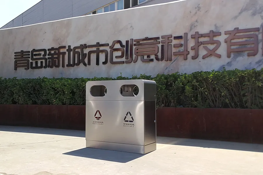 新城市户外垃圾桶,不锈钢垃圾箱,双桶分类垃圾桶,环卫垃圾箱,创意垃圾桶