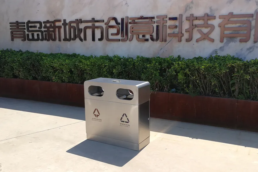 新城市户外垃圾桶,不锈钢垃圾箱,双桶分类垃圾桶,环卫垃圾箱,创意垃圾桶