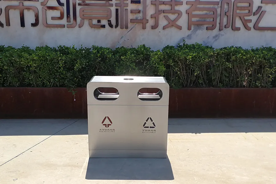 新城市户外垃圾桶,不锈钢垃圾箱,双桶分类垃圾桶,环卫垃圾箱,创意垃圾桶