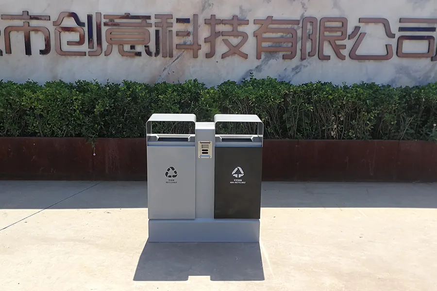 钢板分类垃圾桶,双桶垃圾箱,环卫垃圾桶,垃圾箱厂家
