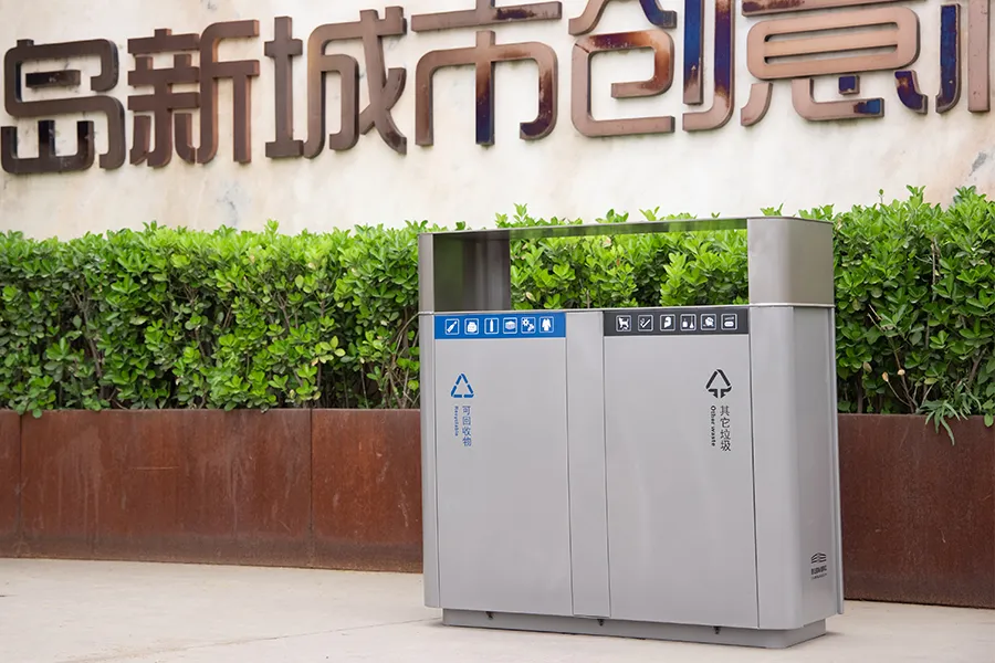 不锈钢垃圾桶,分类垃圾箱,户外垃圾筒,商务区分类果皮箱