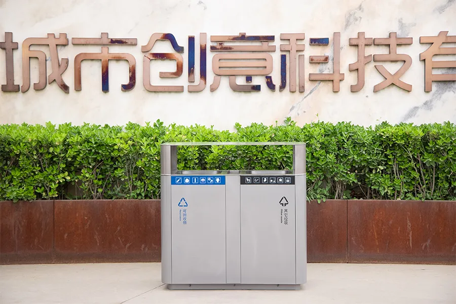 不锈钢垃圾桶,分类垃圾箱,户外垃圾筒,商务区分类果皮箱
