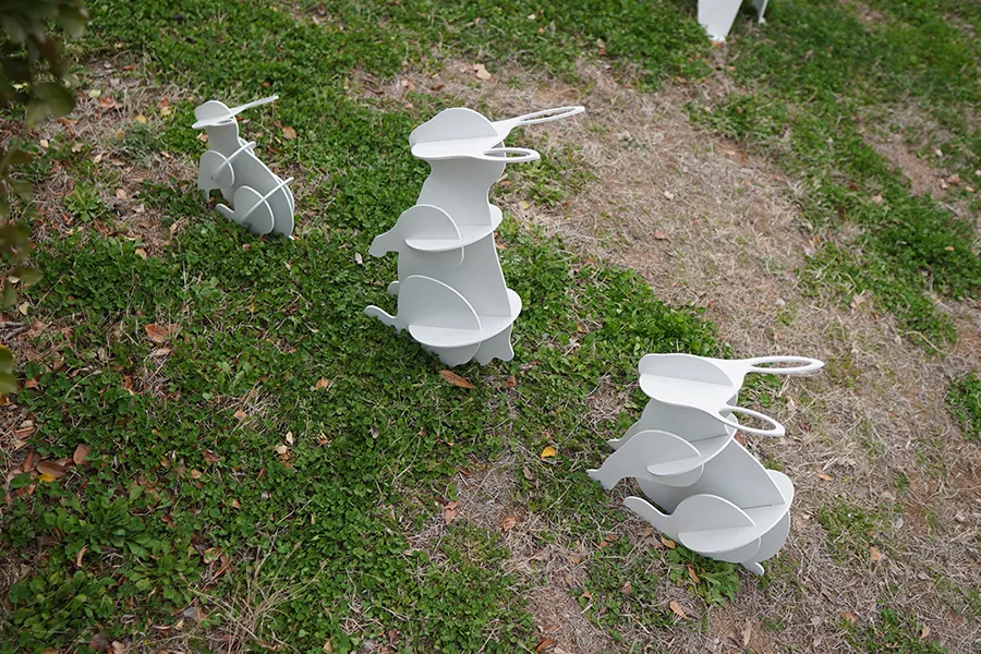 景观小品,园林动物小品,铁艺兔子景观小品,兔子小品定制厂家