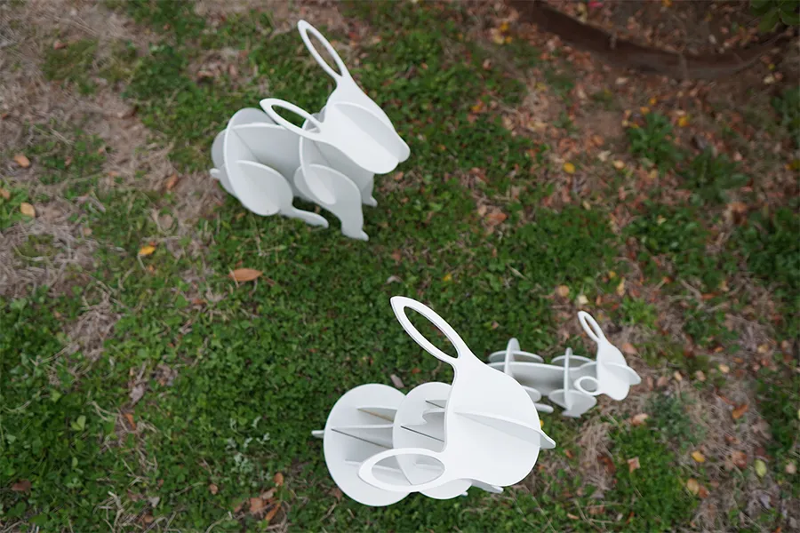 景观小品,园林动物小品,铁艺兔子景观小品,兔子小品定制厂家