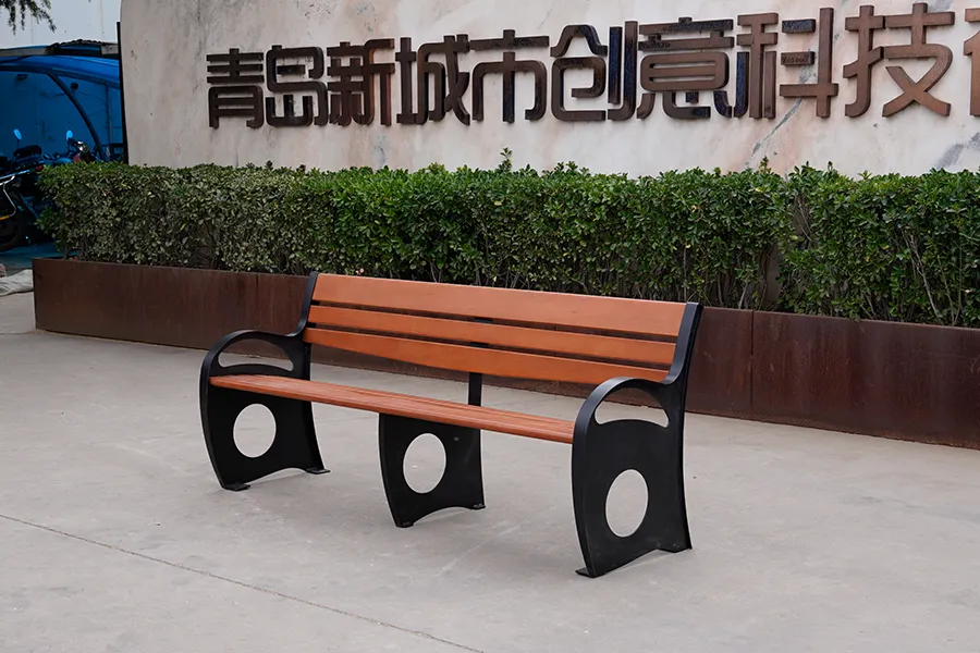 钢木公园椅,防腐木座椅,户外长椅