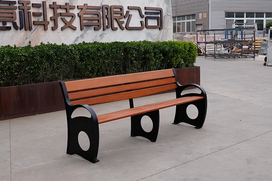 钢木公园椅,防腐木座椅,户外长椅