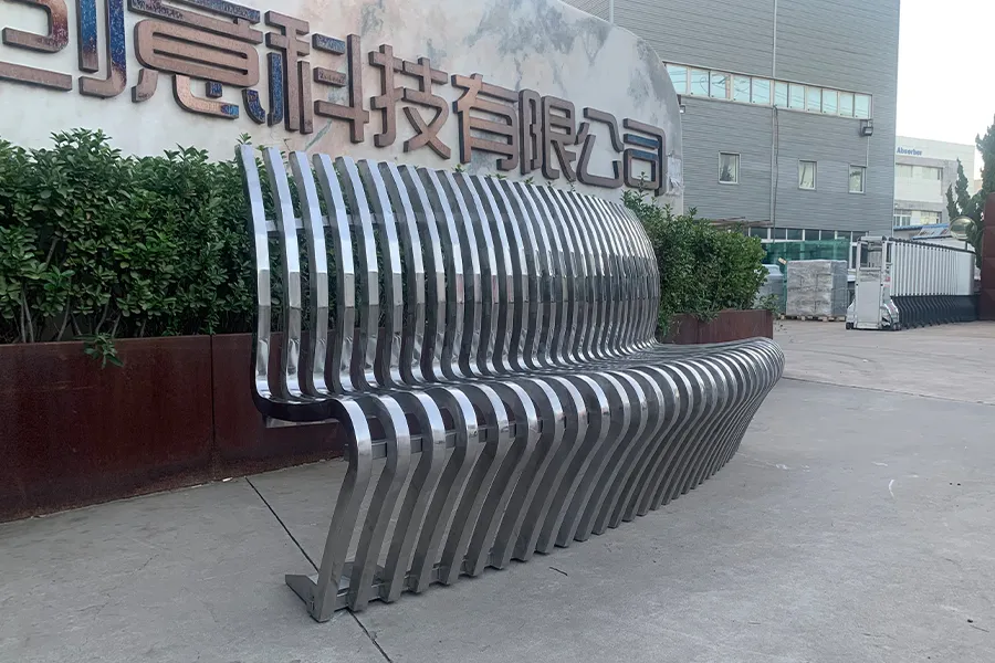 不锈钢座椅,公园椅,不锈钢切片座椅,休闲坐凳