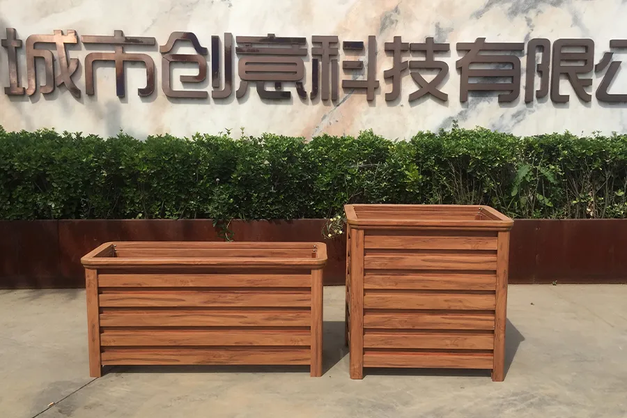 仿木纹铝合金花箱,道路护栏花盆,铝合金组合花箱
