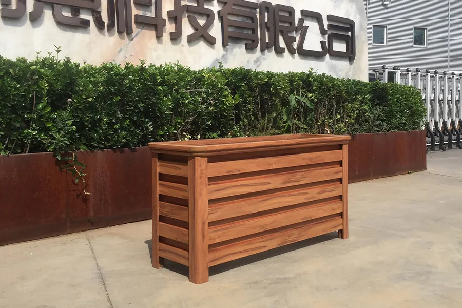 仿木纹铝合金花箱,道路护栏花盆,铝合金组合花箱