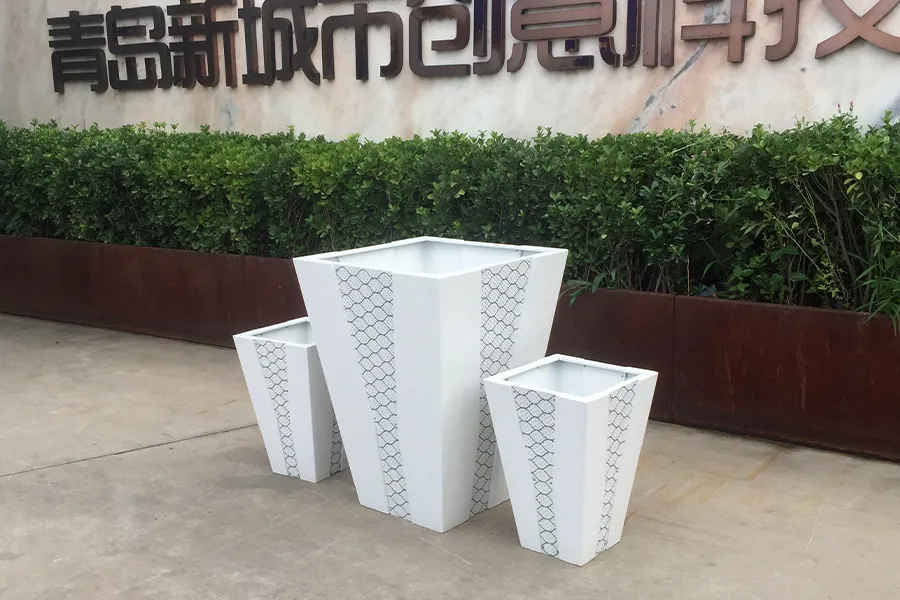 不锈钢组合花盆,户外不锈钢花箱,多边形景观花钵,花箱花钵厂家