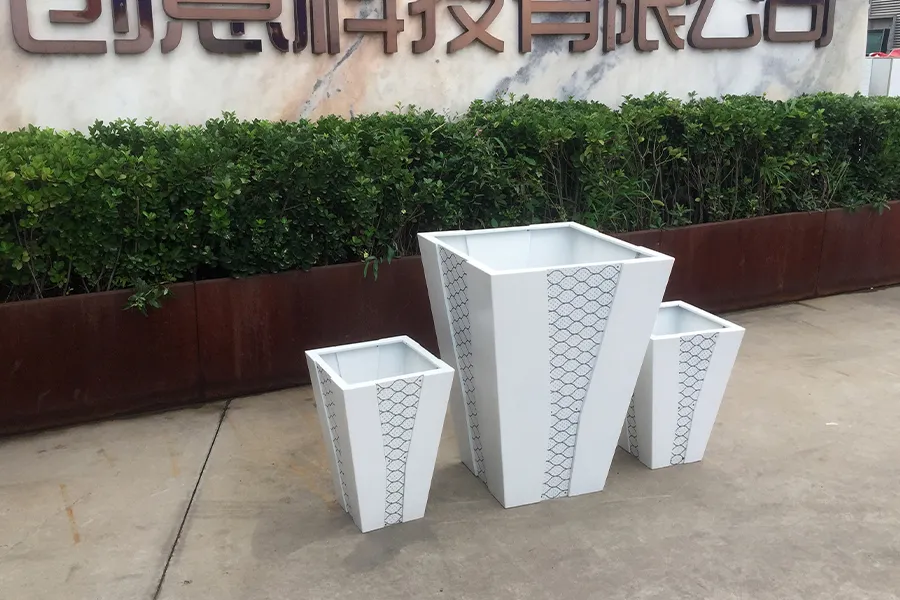 不锈钢组合花盆,户外不锈钢花箱,多边形景观花钵,花箱花钵厂家