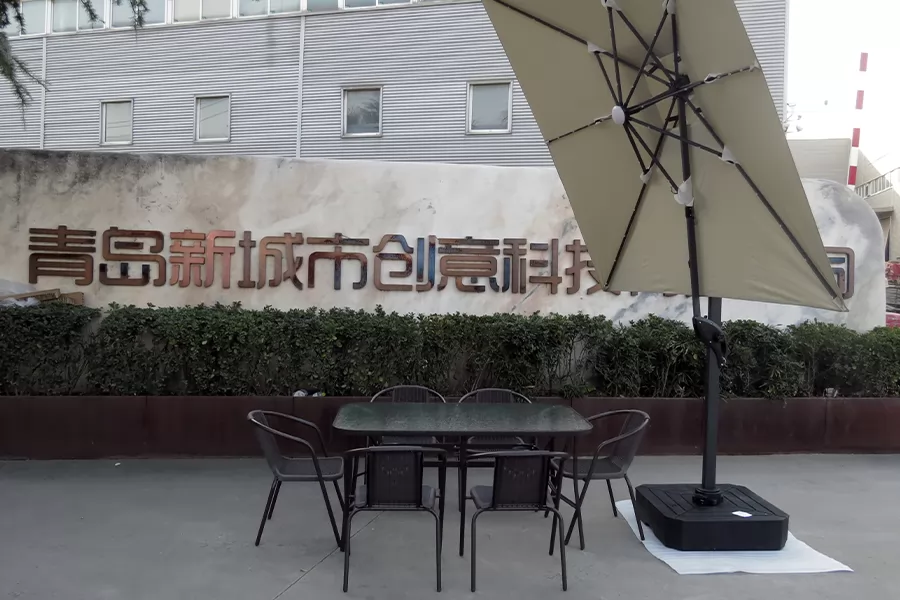 户外庭院桌椅,户外桌椅带伞,室外遮阳伞组合桌椅